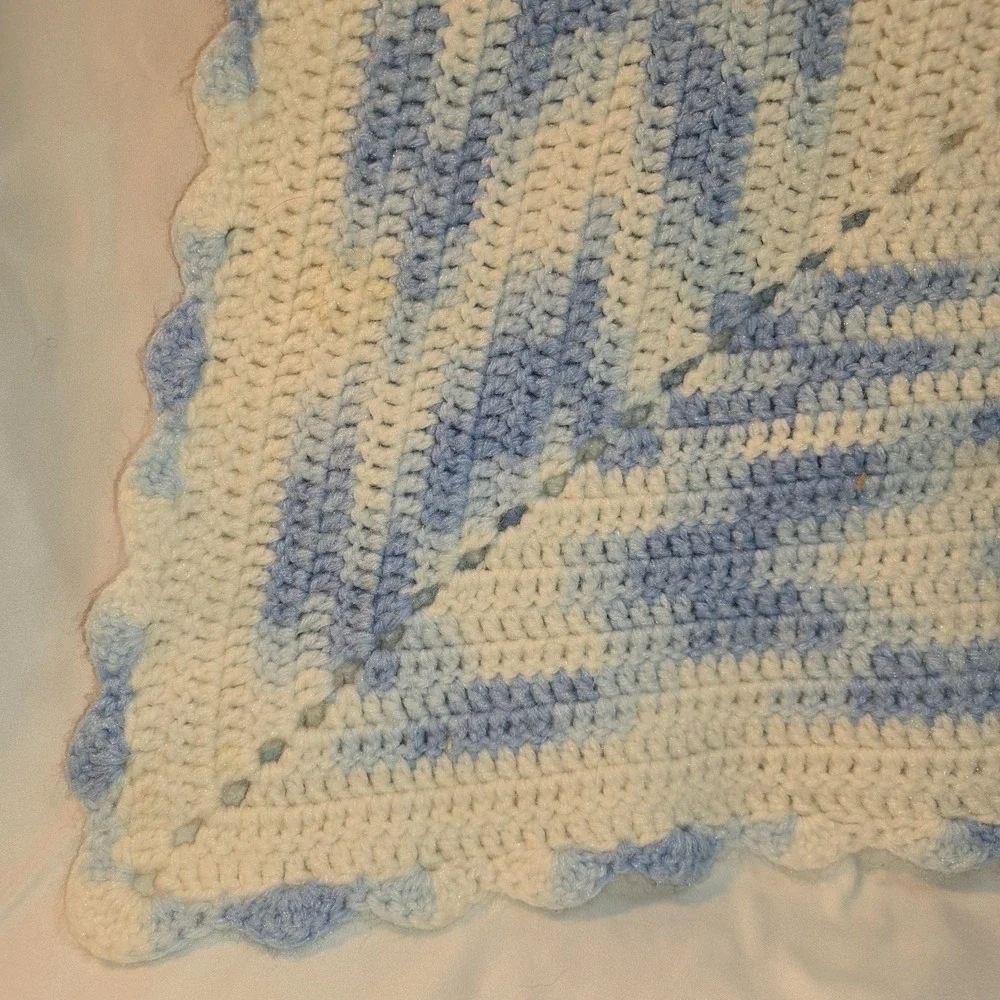 Handmade Crochet Baby Receiving Blanket Pair Yellow 36